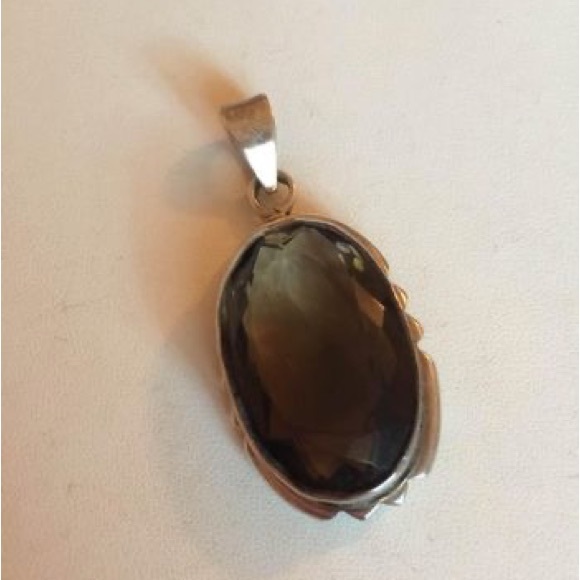 Smoky quartz pendant (sterling silver) - Picture 4 of 7